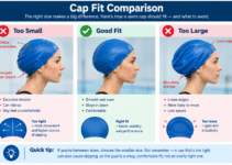 Swimmer wearing a swim cap that is slipping backward during swimming